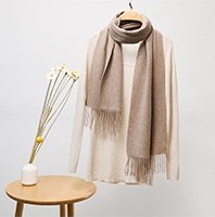 Solid Cashmere Ripple Scarf Taupe