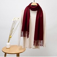 Solid Cashmere Ripple Scarf Burgundy