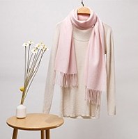 Solid Cashmere Ripple Scarf Light Pink