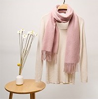 Solid Cashmere Ripple Scarf Lotus Pink