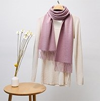Solid Cashmere Ripple Scarf Coral Pink