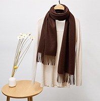 Solid Cashmere Ripple Scarf Cinnamon