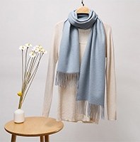 Solid Cashmere Ripple Scarf Mint Green