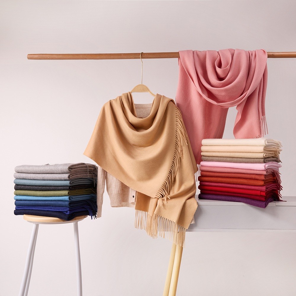 Solid Cashmere Ripple Shawl Solid Cashmere Ripple Shawl