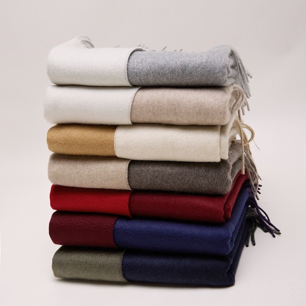 Reversible Solid Cashmere Ripple Shawl Reversible Solid Cashmere Ripple Shawl