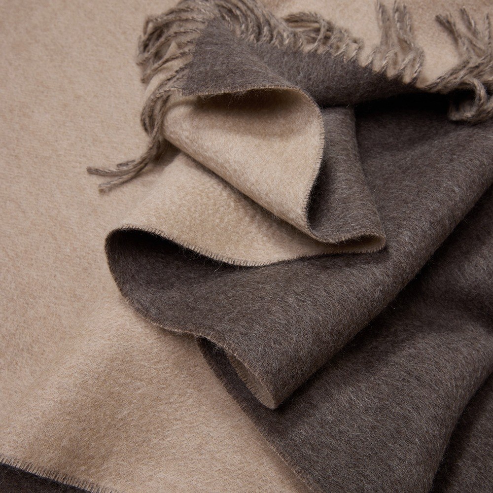 Reversible Solid Cashmere Ripple Shawl Reversible Solid Cashmere Ripple Shawl