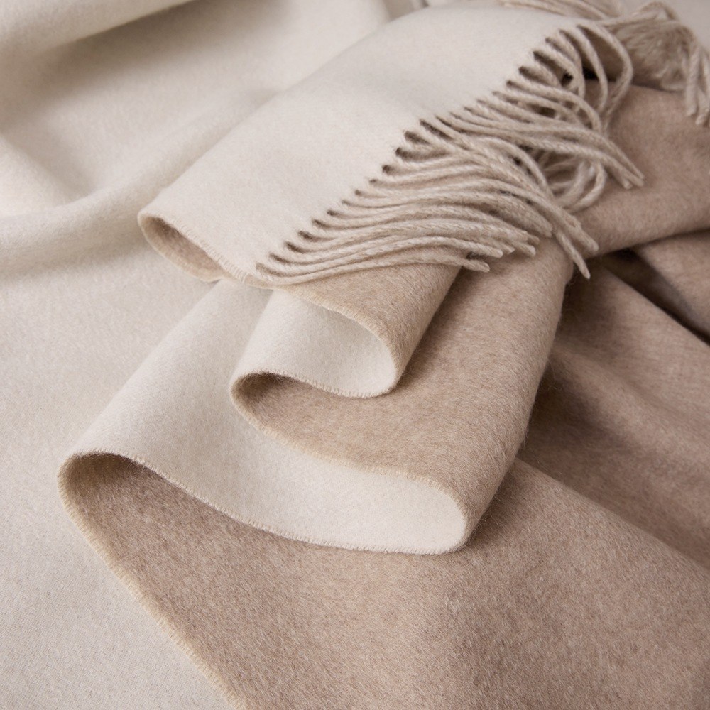 Reversible Solid Cashmere Ripple Shawl Reversible Solid Cashmere Ripple Shawl