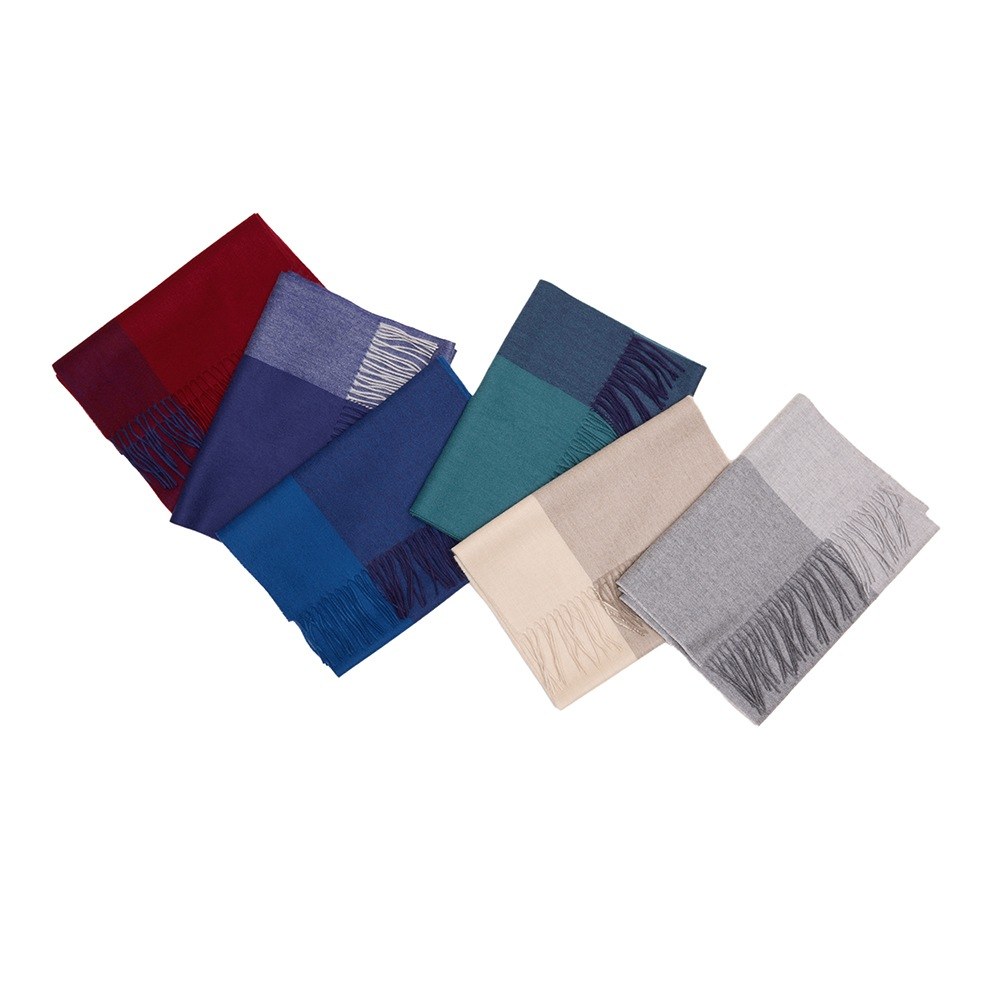Worsted Cashmere Herringbone Patchwork Scarf Worsted Cashmere Herringbone Patchwork Scarf