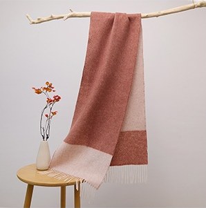 Reversible Satin Check Cashmere Scarf Light Camel/Caramel