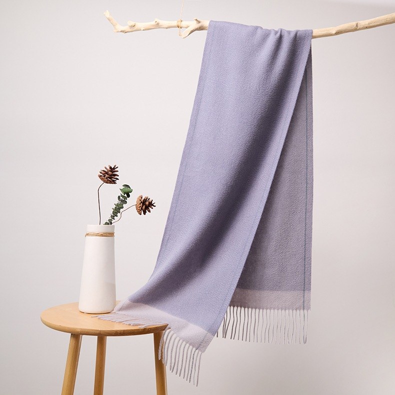 Cashmere Scarf with Reversible Effect — RS26-C133 Cashmere Scarf with Reversible Effect