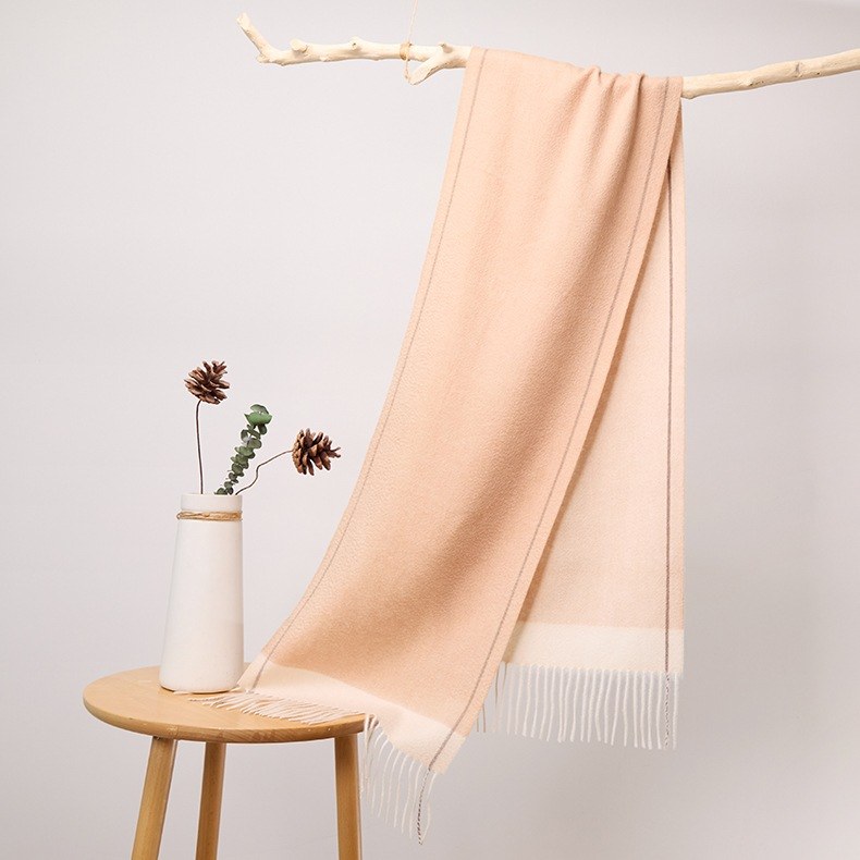 Cashmere Scarf with Reversible Effect — RS26-C133 Cashmere Scarf with Reversible Effect