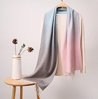 Cashmere Ripple Ombre Scarf — RS26-C144 Pink/Blue Ombre