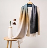 Cashmere Ripple Ombre Scarf — RS26-C144 Black/Yellow Ombre