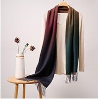 Cashmere Ripple Ombre Scarf — RS26-C144 Navy/Green Ombre