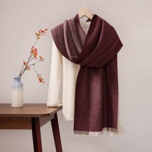 Cashmere Jacquard Check Scarf — RS26-C169