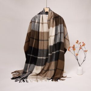 Cashmere Ripple Yarn-Dyed Check Shawl — RS26-C181 — RS26-C181