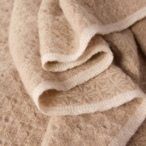 Worsted Cashmere Scarf with Knit Effect — RS26-C183