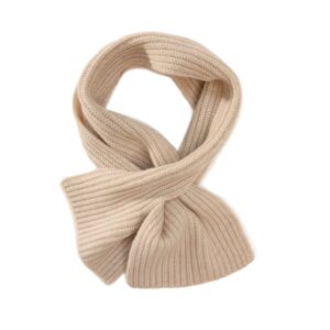 Cashmere Ribbed Pull-Through Neck Scarf — RS26-C190