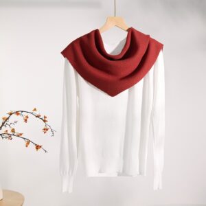 Cashmere Knit Triangle Neck Scarf — RS26-C194 — RS26-C194