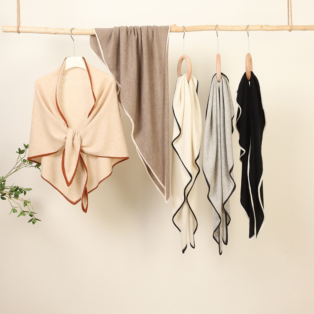 Cashmere Knit Triangle Shawl Cashmere Knit Triangle Shawl