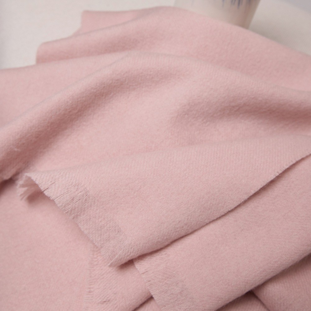 Solid Ripple Wool Scarf with Short Fringe Solid Ripple Wool Scarf with Short Fringe