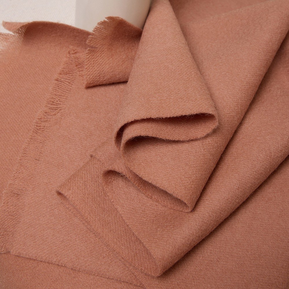 Solid Ripple Wool Scarf with Short Fringe Solid Ripple Wool Scarf with Short Fringe