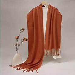 Solid Lambswool Scarf Orange Red