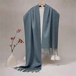 Solid Lambswool Scarf Pearlescent Blue