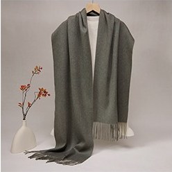 Solid Lambswool Scarf Heather Green