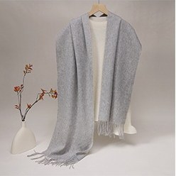 Solid Lambswool Scarf Light Heather Gray