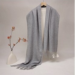 Solid Lambswool Scarf Mid Heather Gray