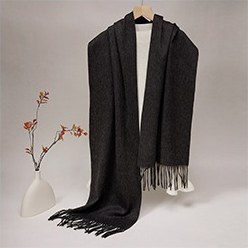 Solid Lambswool Scarf Dark Heather Gray