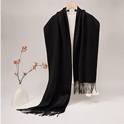 Solid Lambswool Scarf Black