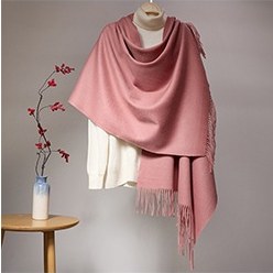 Solid Lambswool Shawl Coral Pink
