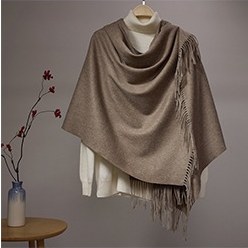 Solid Lambswool Shawl Taupe