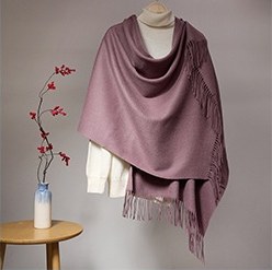 Solid Lambswool Shawl Rose Purple