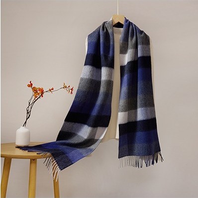 Ripple Wool Yarn-Dyed Check Scarf Style RD05#
