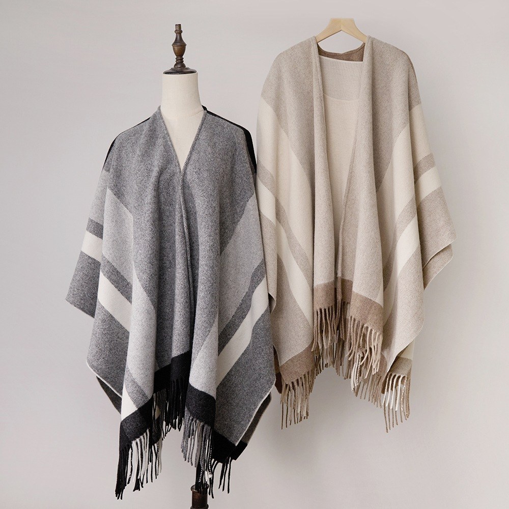 Wool Scarf with Contrast Border — RS26-W046 Wool Scarf with Contrast Border
