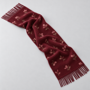 ruisong printed wool burgundy petal main