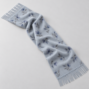 ruisong printed wool mist blue floral main