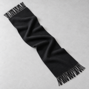 RUISONG Black wool scarf — full scarf