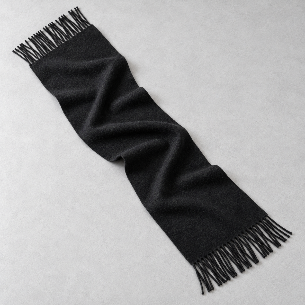 RUISONG Black wool scarf — full scarf RUISONG Black wool scarf — full scarf