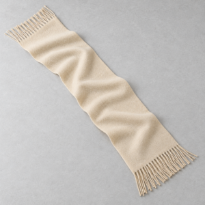 RUISONG Ivory wool scarf — full scarf