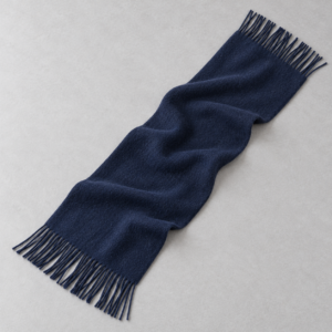 RUISONG Navy Blue wool scarf — full scarf